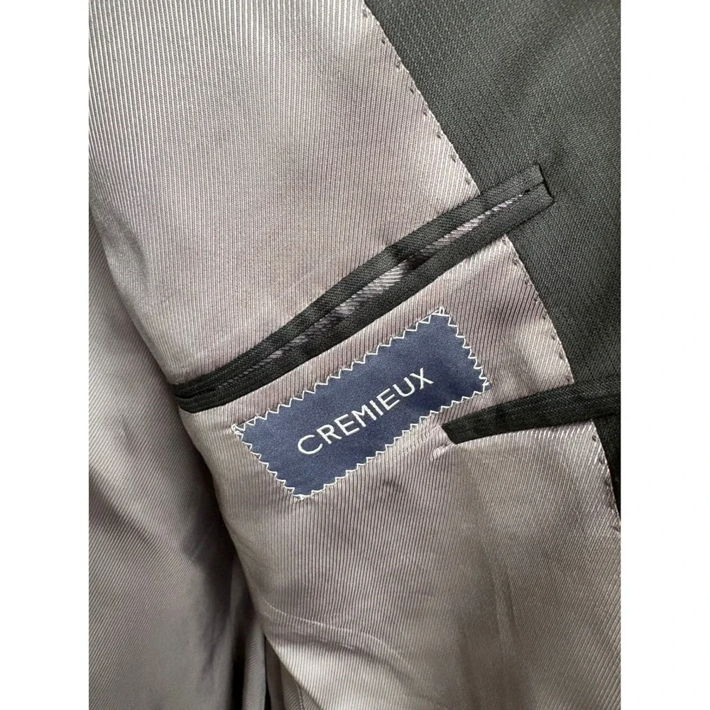 Cremieux Collection Loro Piana Super 130s Wool Blazer Sport Coat Black 44R